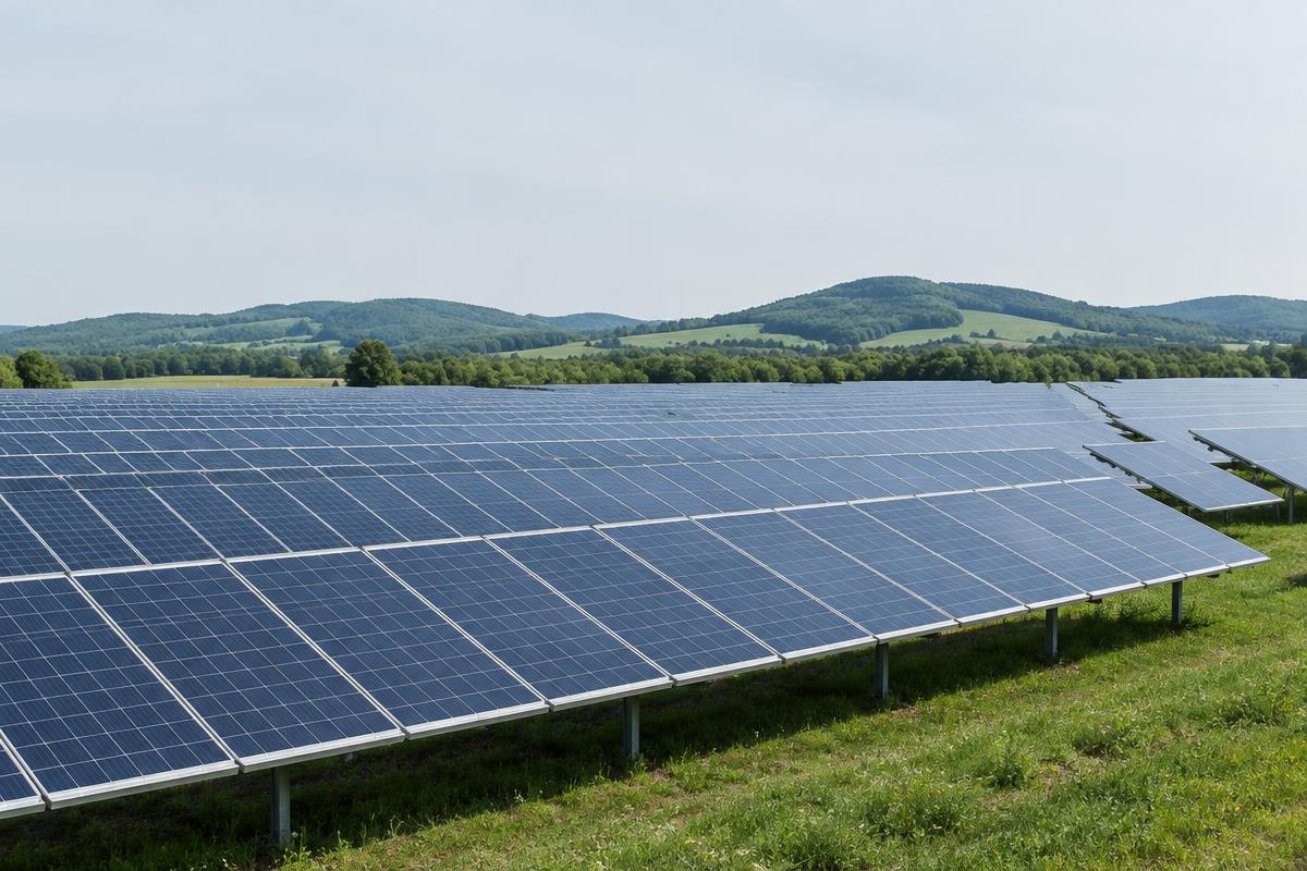Solaranlage als Illustration der wetterabhängigen Energieproduktion